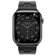 Apple Watch Hermes Series 9 GPS + Cellular 45mm Space Black Stainless Steel Case with Noir Kilim Single Tour (MRQQ3+MTHX3)