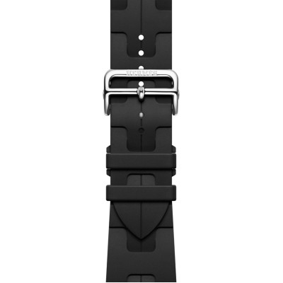 Apple Watch Hermes Series 9 GPS + Cellular 45mm Space Black Stainless Steel Case with Noir Kilim Single Tour (MRQQ3+MTHX3)