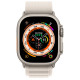 Apple Watch Ultra GPS + Cellular 49mm Titanium Case with Starlight Alpine Loop - Large MQFD3