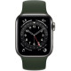 Apple Watch Series 6 GPS + Cellular 44mm Gold Stainless Steel Case w. Cyprus Green Sport B. (M07N3/M09F3)