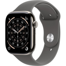 Apple Watch Series 11 GPS + Cellular 46mm Natural Titanium Case с Stone Grey Sport Band - M/L (MFCX4)