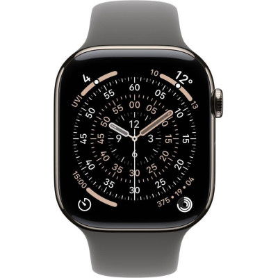 Apple Watch Series 11 GPS + Cellular 46mm Natural Titanium Case с Stone Grey Sport Band - M/L (MFCX4)