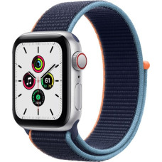 Apple Watch SE GPS + Cellular 40mm Silver Aluminum Case with Deep Navy Sport L. (MYE92/MYEG2)
