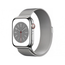 Apple Watch Series 8 GPS + Cellular 45mm Silver S. Steel Case w. Milanese Loop Silver (MNKG3/MNKJ3)