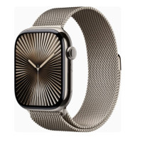 Apple Watch Series 10 GPS + Cellular 46mm Natural Titanium Case w. Natural Milanese Loop - M/L (MWYC3)
