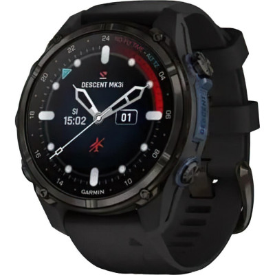 Garmin Descent Mk3i – 43 mm Carbon Gray DLC Titanium w. Black Silicone Band (010-02753-10/11)