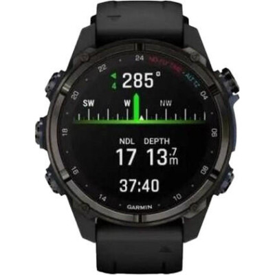 Garmin Descent Mk3i – 43 mm Carbon Gray DLC Titanium w. Black Silicone Band (010-02753-10/11)