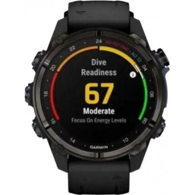 Garmin Descent Mk3i – 43 mm Carbon Gray DLC Titanium w. Black Silicone Band (010-02753-10/11)
