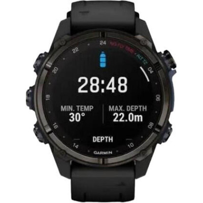Garmin Descent Mk3i – 43 mm Carbon Gray DLC Titanium w. Black Silicone Band (010-02753-10/11)