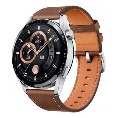 Huawei Watch GT 3 46mm Stainless Steel Brown Leather (JPT-B29)