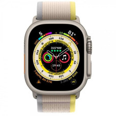 Apple Watch Ultra GPS + Cellular 49mm Titanium Case with Yellow/Beige Trail Loop - M/L (MQF23/MQFU3)