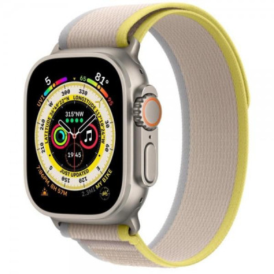 Apple Watch Ultra GPS + Cellular 49mm Titanium Case з Yellow/Beige Trail Loop - M/L (MQF23/MQFU3)