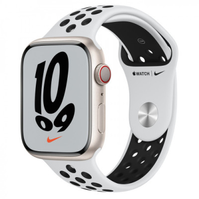 Apple Watch Nike Series 7 LTE 45mm Starlight A. Case w. Pure P./Black Nike S. Band (MKJK3)