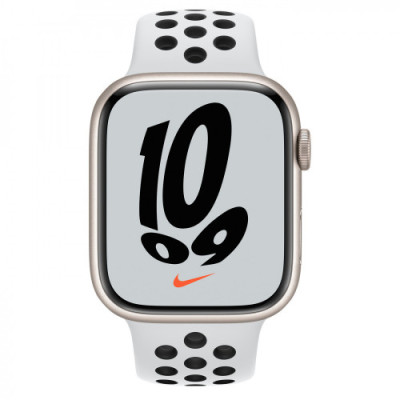 Apple Watch Nike Series 7 LTE 45mm Starlight A. Case w. Pure P./Black Nike S. Band (MKJK3)
