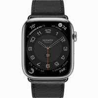 Apple Watch Hermes Series 8 45mm Graphite Stainless Steel with Noir Single Tour (MNNY3 + MX2R2)