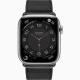 Apple Watch Hermes Series 8 45mm Graphite Stainless Steel with Noir Single Tour (MNNY3 + MX2R2)