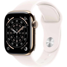 Apple Watch Series 11 GPS + Cellular 42mm Gold Titanium Case with Light Blush Sport Band - S/M (MF8W4)
