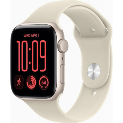 Apple Watch SE 3 GPS 44mm Starlight Aluminium Case with Sand Sport Band M/L (MJL54RK/A)