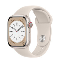 Apple Watch Series 8 GPS + Cellular 41mm Starlight Aluminum Case with Starlight S. Band S/M (MNUX3)