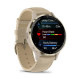 Garmin Venu 3 Soft Gold S. Steel Bezel w. French Gray Case and Leather Band (010-02785-55)
