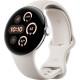 Google Pixel Watch 3 45 mm Wi-Fi Polished Silver Aluminum Case/Porcelain Active Band