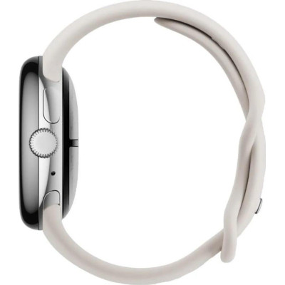 Google Pixel Watch 3 45 mm Wi-Fi Polished Silver Aluminum Case/Porcelain Active Band
