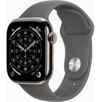 Apple Watch Series 11 GPS + Cellular 42mm Natural Tit. Case w. Stone Gray Sport Band - S/M (MF8M4)