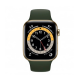Apple Watch Series 6 GPS + Cellular 40mm Gold Stainless Steel Case w. Cyprus Green Sport B. (M02W3)