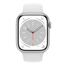 Apple Watch Series 8 GPS + Cellular 45mm Silver Aluminum Case with White S. Band (MP4J3)