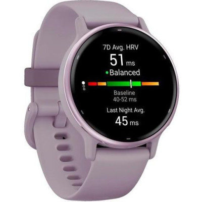 Garmin vivoactive 5 Metallic Orchid Aluminum Bezel with Orchid Case and Silicone (010-02862-13/53)