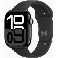 Apple Watch Series 10 GPS + Cellular 46mm Jet Black Alu. Case w. Black Sport Band - S/M (MWY33)