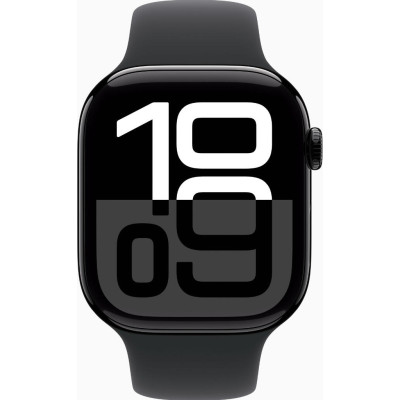 Apple Watch Series 10 GPS + Cellular 46mm Jet Black Alu. Case w. Black Sport Band - S/M (MWY33)