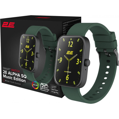 2E Alpha SQ Music Edition 46mm Black-Green (2E-CWW40BKGN)