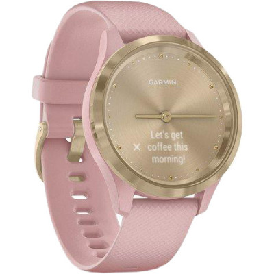 Garmin Vivomove 3s Light Gold Stainless Steel Bezel w. Dust Rose and Silicone B. (010-02238-01)