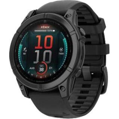 Garmin Fenix E 47mm AMOLED Slate Gray Steel with Black Silicone Band (010-03025-03/01)