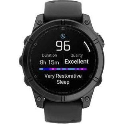 Garmin Fenix E 47mm AMOLED Slate Gray Steel with Black Silicone Band (010-03025-03/01)