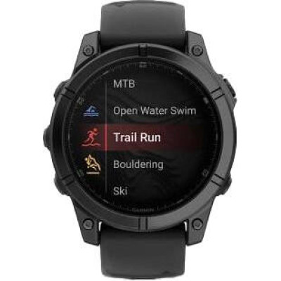 Garmin Fenix E 47mm AMOLED Slate Gray Steel with Black Silicone Band (010-03025-03/01)