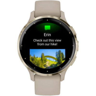 Garmin Venu 3S Soft Gold S. Steel Bezel w. French Gray Case and S. Band (010-02785-02)