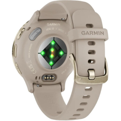 Garmin Venu 3S Soft Gold S. Steel Bezel w. French Gray Case and S. Band (010-02785-02)