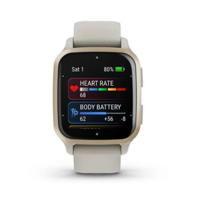 Garmin Venu Sq 2 – Music Edition Cream Gold Al. Bezel w. French Gray Case and S. Band (0010-02700-02/12)