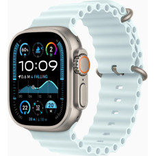 Apple Watch Ultra 2 GPS + Cellular 49mm Natural Titanium Case w. Ice Blue Ocean Band (MYT03+MXTF3)