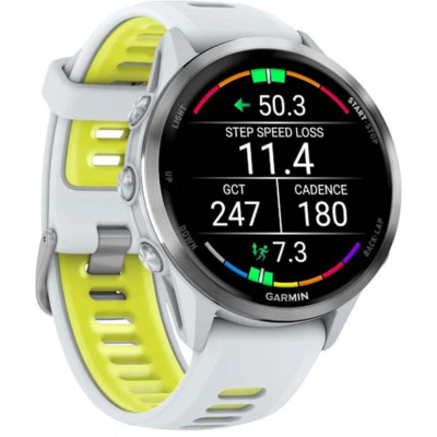 Garmin Forerunner 970 Titanium w. Whitestone Case and Whitestone/T. Amp Yellow Band (010-02969-01/11/61)