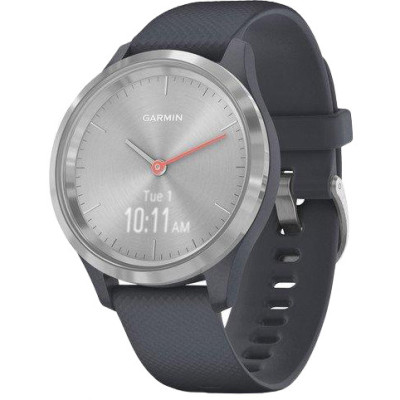 Garmin Vivomove 3s Silver Stainless Steel Bezel w. Granite Blue and Silicone B. (010-02238-00)