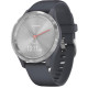 Garmin Vivomove 3s Silver Stainless Steel Bezel w. Granite Blue and Silicone B. (010-02238-00)