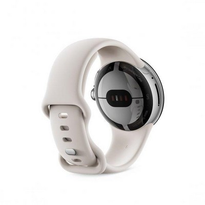 Google Pixel Watch Polished Silver Case/Chalk Active Band