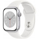 Apple Watch Series 8 GPS 45mm Silver Aluminum Case with White S. Band - M/L (MP6N3, MP6Q3)