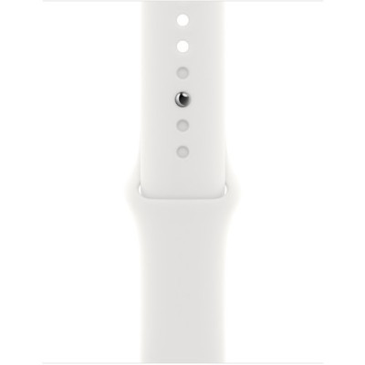 Apple Watch Series 8 GPS 45mm Silver Aluminum Case with White S. Band - M/L (MP6N3, MP6Q3)