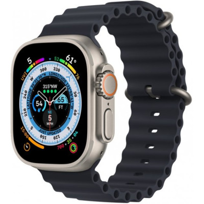 Apple Watch Ultra GPS + Cellular 49mm Titanium Case with Midnight Ocean Band (MQET3/MQFK3)