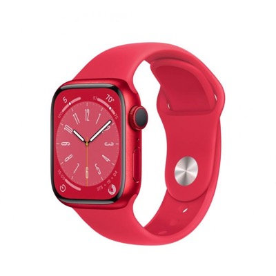 Apple Watch Series 8 GPS 45mm PRODUCT RED Aluminum Case w. PRODUCT RED S. Band - S/M (MNUR3)