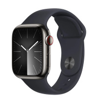 Apple Watch Series 9 GPS + Cellular 41mm Graphite S. Steel Case w. Midnight Sport Band - S/M (MRJ83)